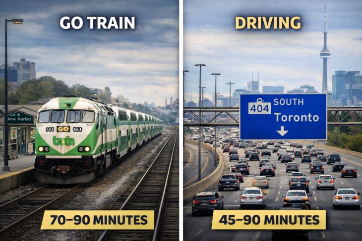 go train vs driving from Newmarket to toronto